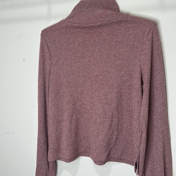 MADEWELL Heathered Rose Bubble Sleeve Swing Neck Turtle Neck Size Medium - Picture 14 of 14